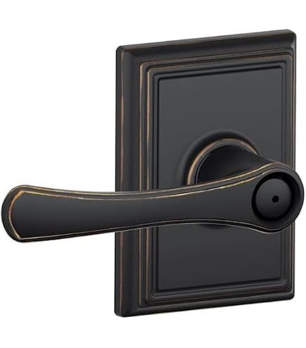 SCHLAGE Avila Lever with Addison Trim Non-Turning Lock, Aged